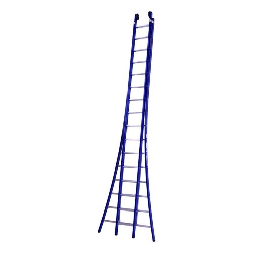 DAS atlas dubbele ladder blauw gecoat 2x16 treden