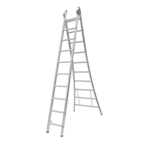 Solide 2-delige ladder gecoat 2x10 treden