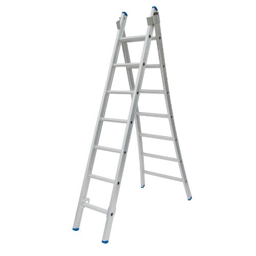 Solide 2-delige ladder gecoat 2x7 treden
