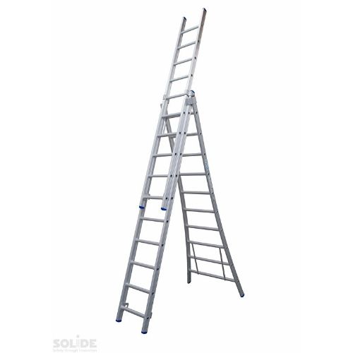 Solide 3-delige ladder gecoat 3x10 treden
