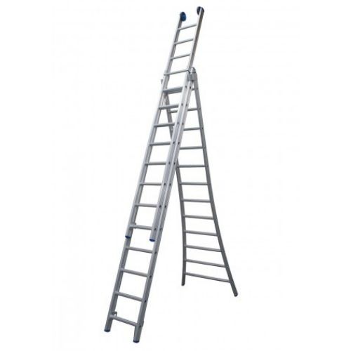 Solide 3-delige ladder gecoat 3x12 treden