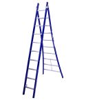 DAS atlas dubbele ladder blauw gecoat 2x10 treden