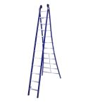 DAS atlas dubbele ladder blauw gecoat 2x12 treden