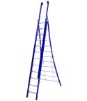 DAS atlas driedubbele ladder blauw gecoat 3x12 treden