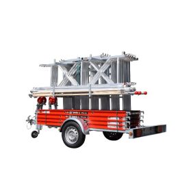 Altrex Rolsteiger RS42 135x245 8,2 m werkhoogte Dubbele Voorloopleuning incl. Steigeraanhanger Open