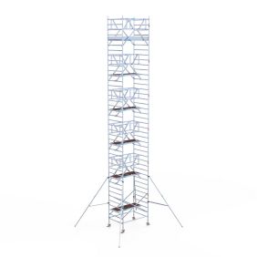 Euroscaffold Rolsteiger 135x305 13,2m werkhoogte Dubbele Voorloopleuning