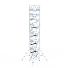 Euroscaffold Rolsteiger 135x305 14,2m werkhoogte Dubbele Voorloopleuning