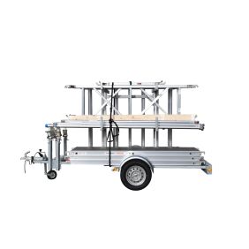 Skyworks Rolsteiger Professioneel 90x245 6,2 m werkhoogte CarbonDeck Enkele Voorloopleuning incl. Steigeraanhanger Open