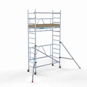 Euroscaffold Vouwsteiger 4,5m werkhoogte incl. stabilisatoren + kantplankset