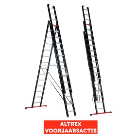 Altrex Mounter 3-delige reformladder 3x14 sporten incl. stabiliteitsbalk