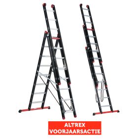 Altrex Mounter 3-delige reformladder 3x8 sporten incl. stabiliteitsbalk