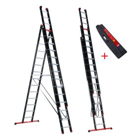 Altrex Mounter 3-delige reformladder 3x14 sporten incl. stabiliteitsbalk (+ laddermat)