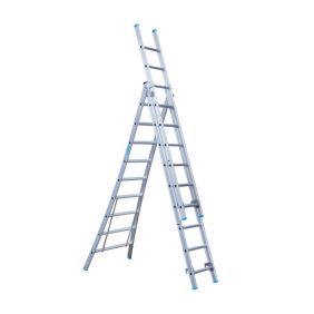 Euroscaffold reformladder driedelig uitgebogen 3x9