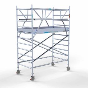 Rolsteiger dubbele voorloopleuning 4.2 meter werkhoogte 135 x 245 Lichtgewicht platform