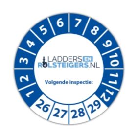 Keuringssticker voor nieuwe ladders, trappen en steigermateriaal