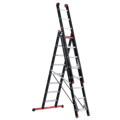 Altrex Mounter 3-delige reformladder 3x8 sporten incl. stabiliteitsbalk