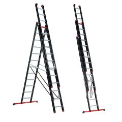 Altrex Mounter 3-delige reformladder 3x12 sporten incl. stabiliteitsbalk