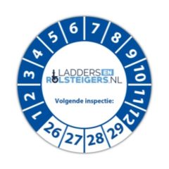 Keuringssticker voor nieuwe ladders, trappen en steigermateriaal