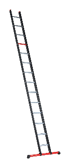 Hoe hoog is een ladder met 14 sporten?